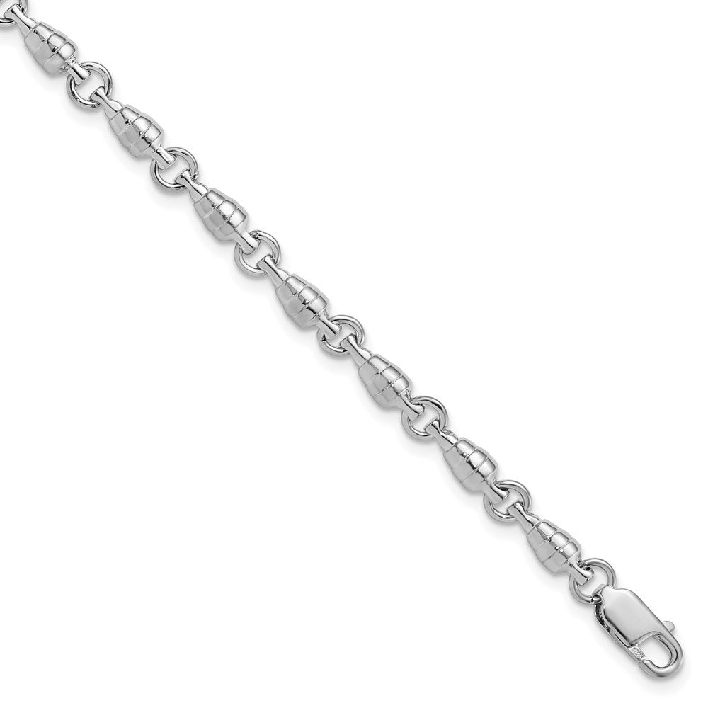 925 Sterling Silver Rhodium-plated Polished Swivel Link Bracelet 7.5 inch
