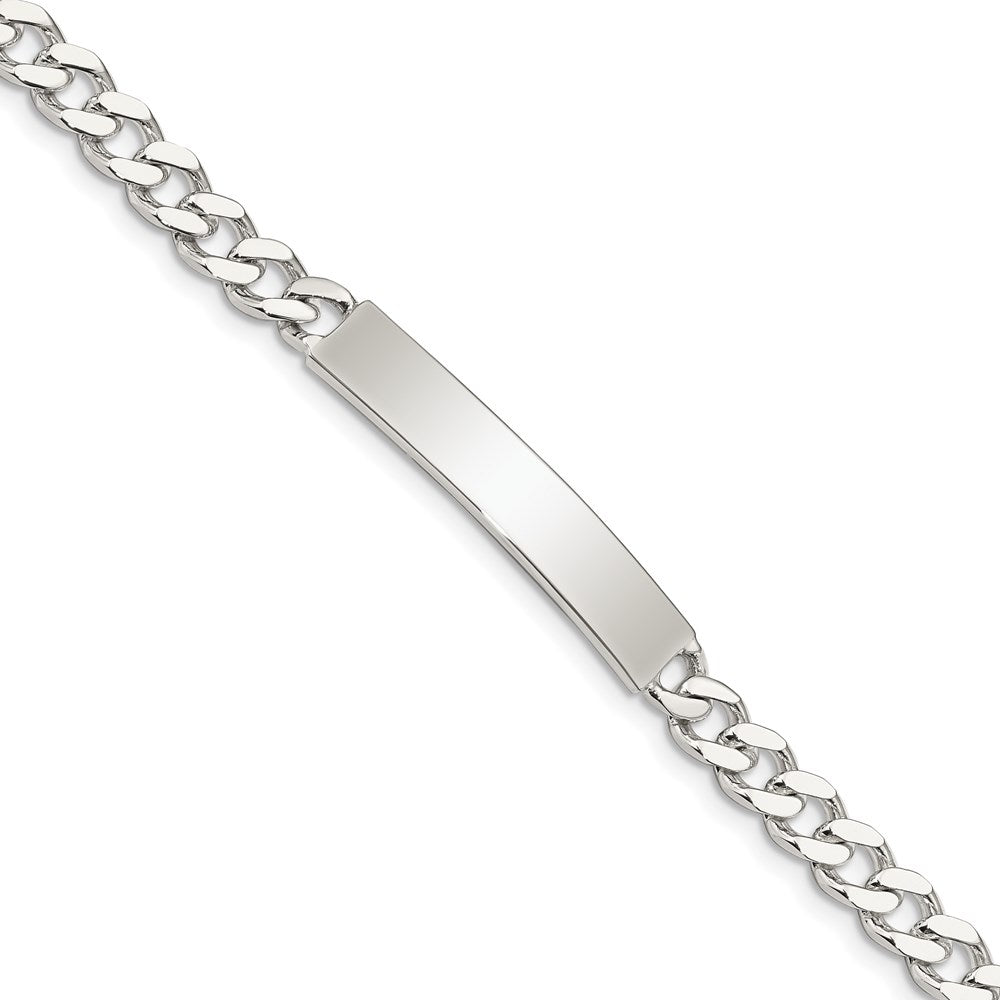 925 Sterling Silver 6mm Polished Engraveable Curb Link ID Bracelet 8 inch