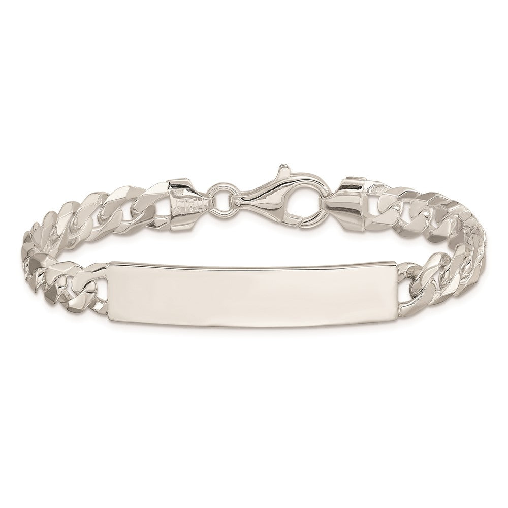 925 Sterling Silver 8mm Curb Link ID Bracelet 7.5 inch