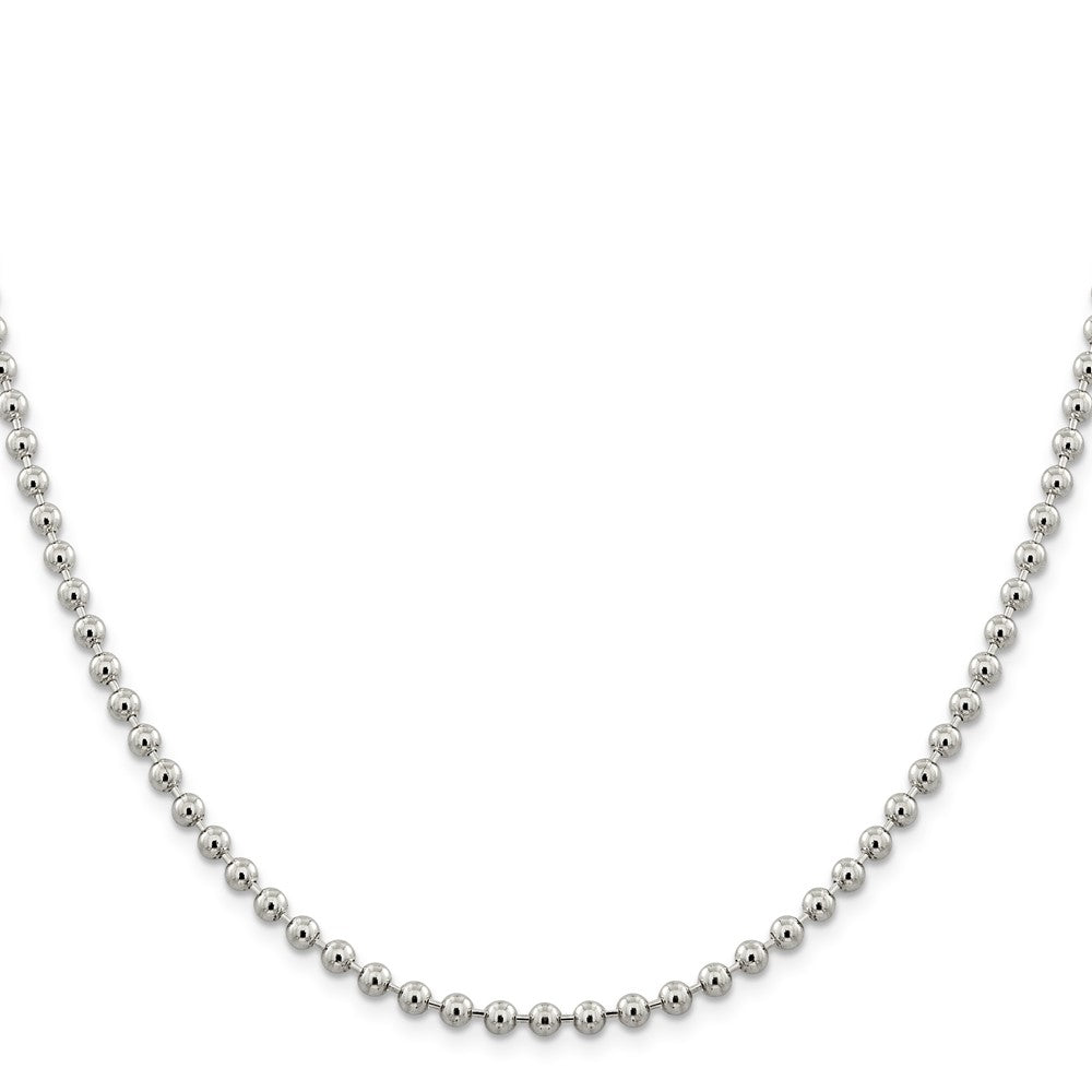 Sterling Silver 4mm Beaded Chain Necklace