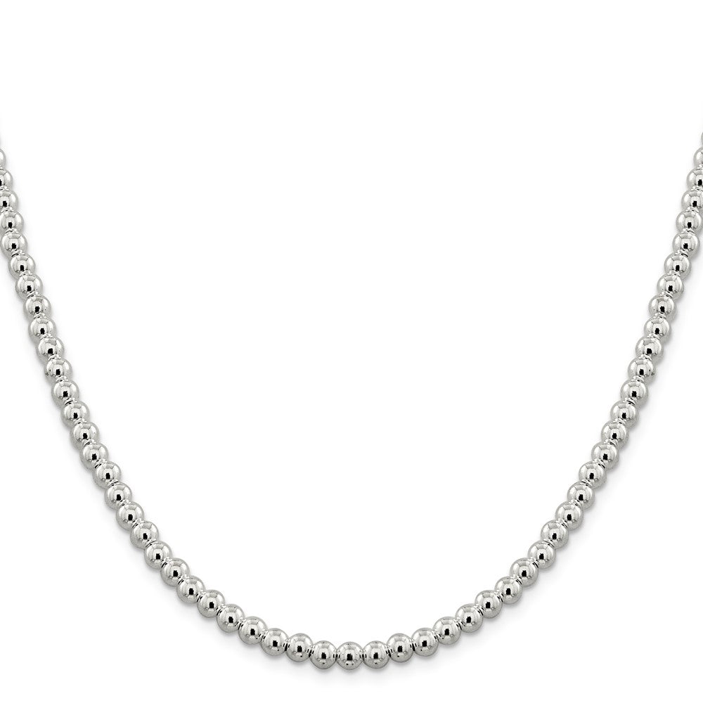 Sterling Silver 5mm Beads on Box Chain Necklace