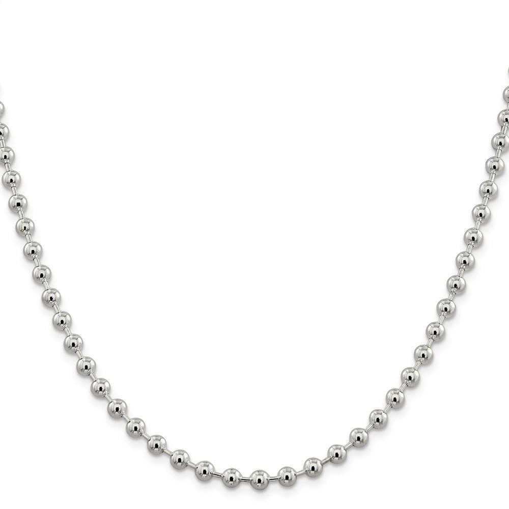 Sterling Silver 5mm Beaded Chain Necklace