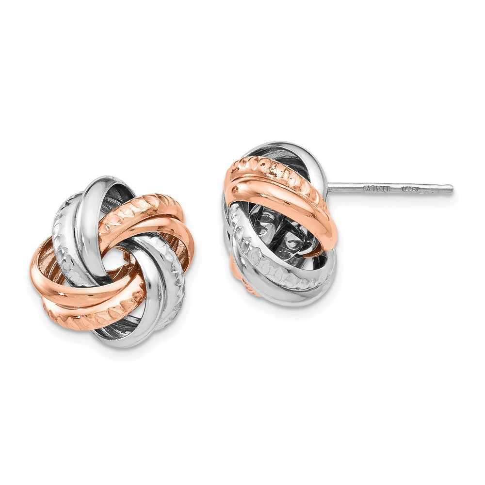 Sterling Silver Rose Rhodium-plated Earrings