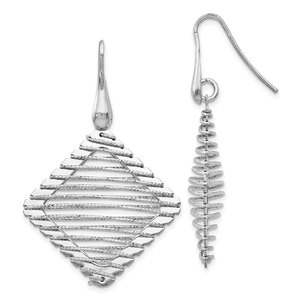 Sterling Silver Rhodium-plated Shepherd Hook Earrings