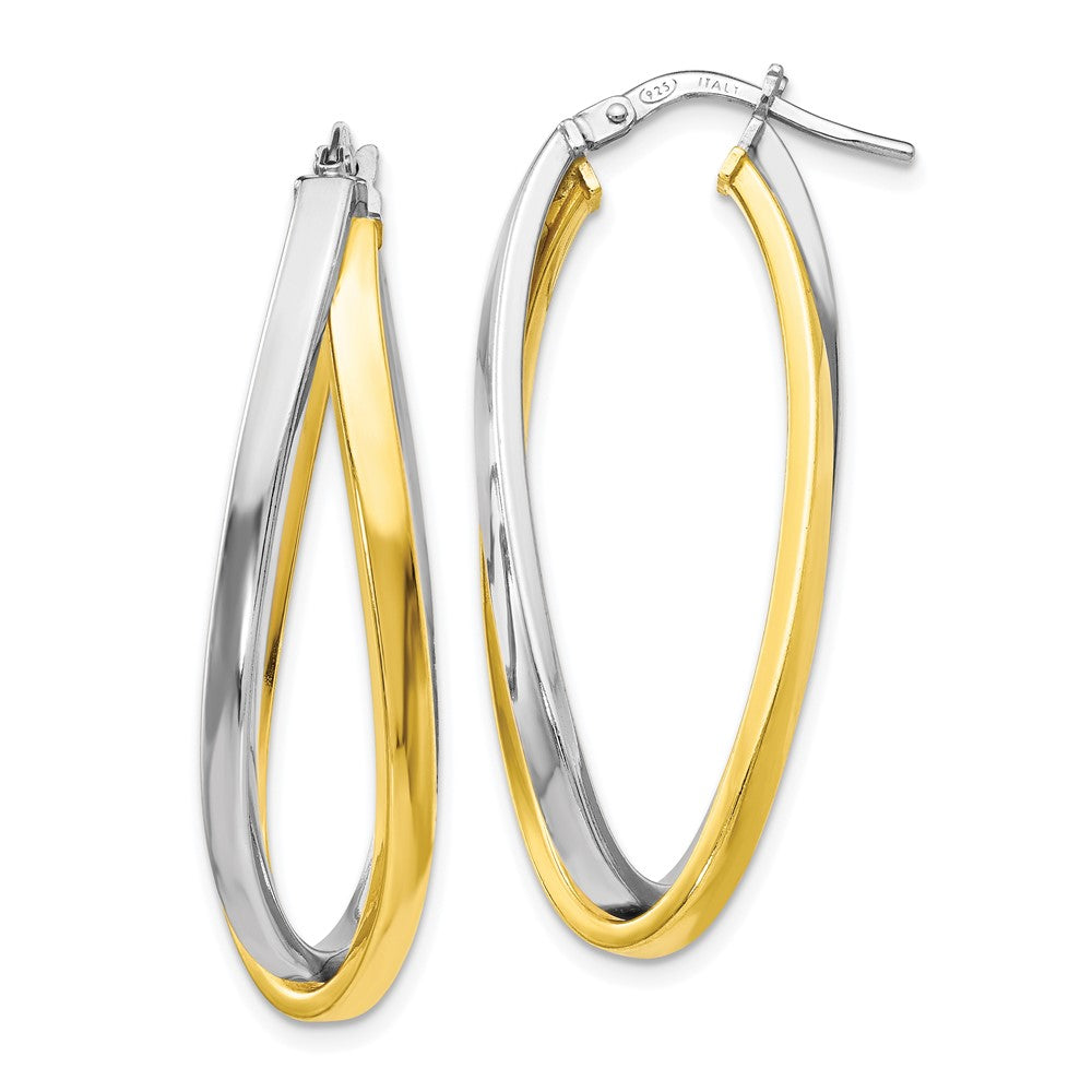 Sterling Silver Gold-tone Polished Hoop Earrings