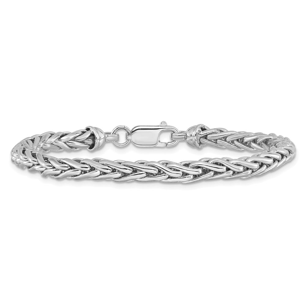 925 Sterling Silver 5mm Rhodium-plated . Bracelet 7.5 inch