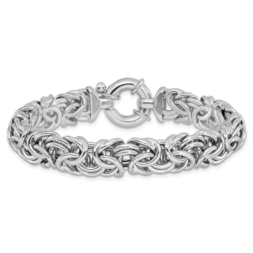 925 Sterling Silver Rhodium-plated Fancy Link Bracelet 7.5 inch