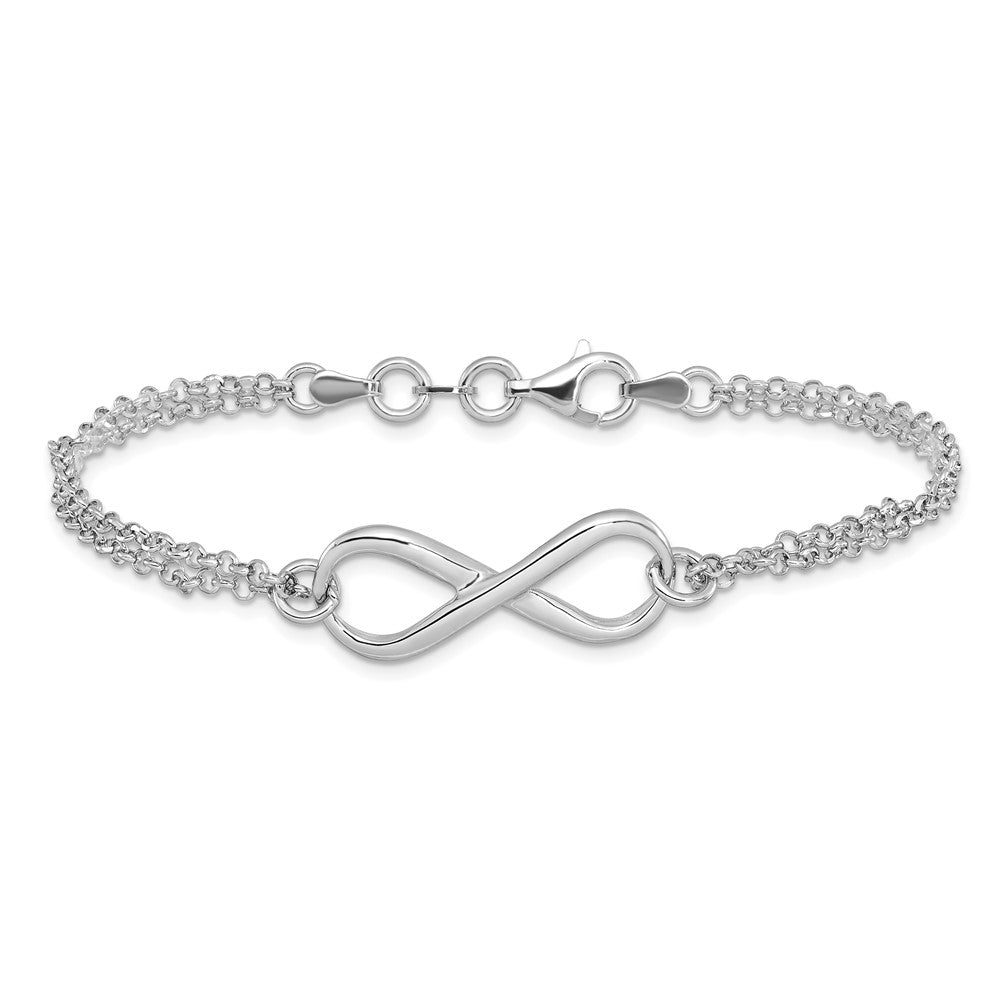 925 Sterling Silver 11mm Infinity Symbol Bracelet 7.5 inch