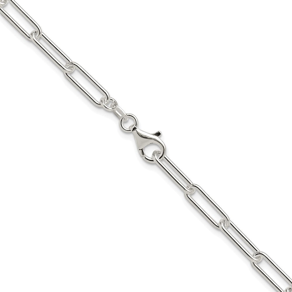 Sterling Silver Rhodium-plated Polished 4.5mm Paperclip Chain Necklace