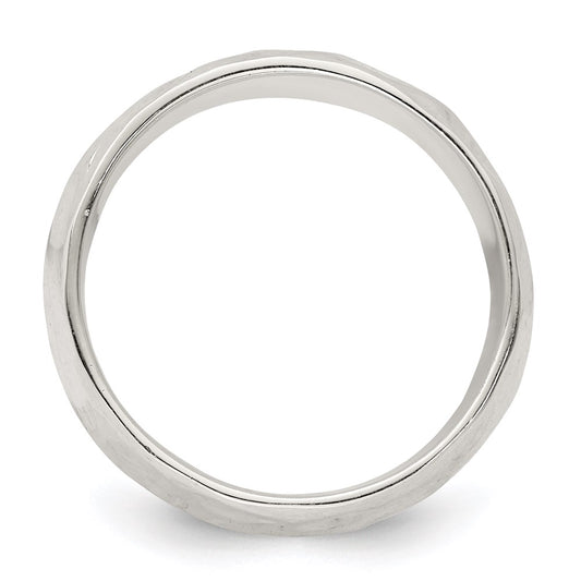 Sterling Silver Hammered Polished Ring