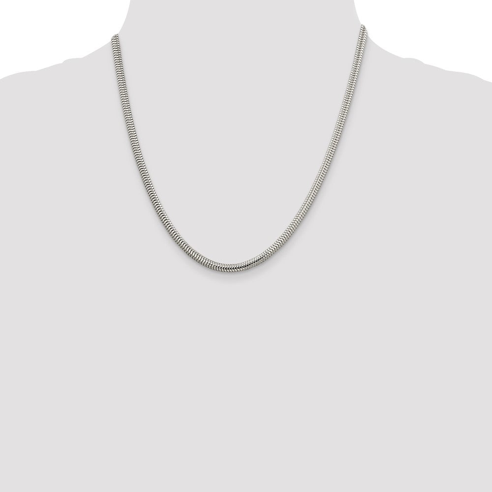 Sterling Silver 4mm Round Snake Chain Necklace