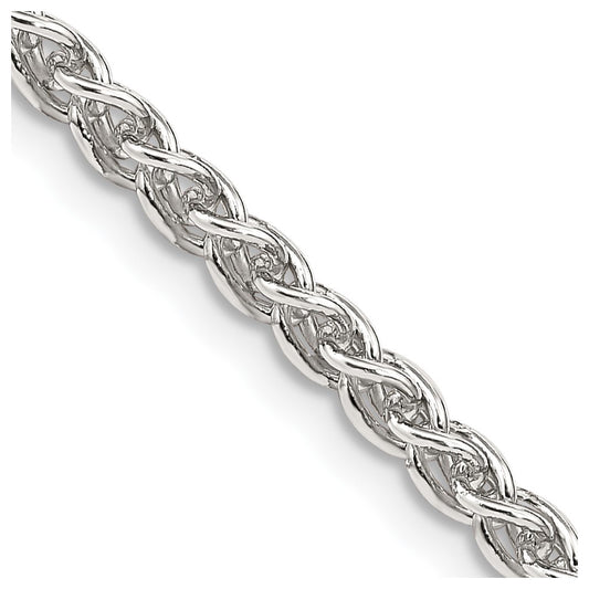 Sterling Silver 3mm Round Spiga Chain Necklace