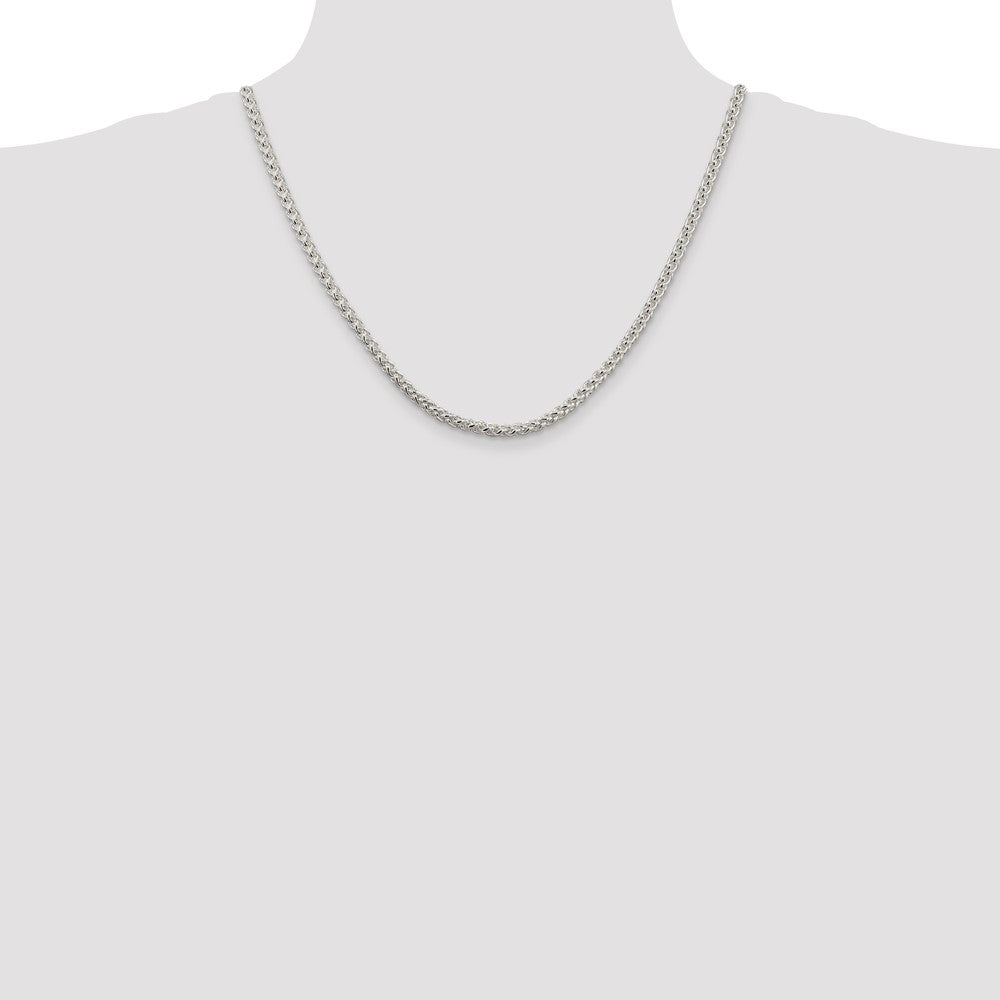 Sterling Silver 4mm Round Spiga Chain Necklace