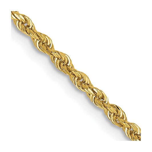 14k Yellow Gold 2mm Diamond-cut Quadruple Rope Lobster Clasp Chain 16"