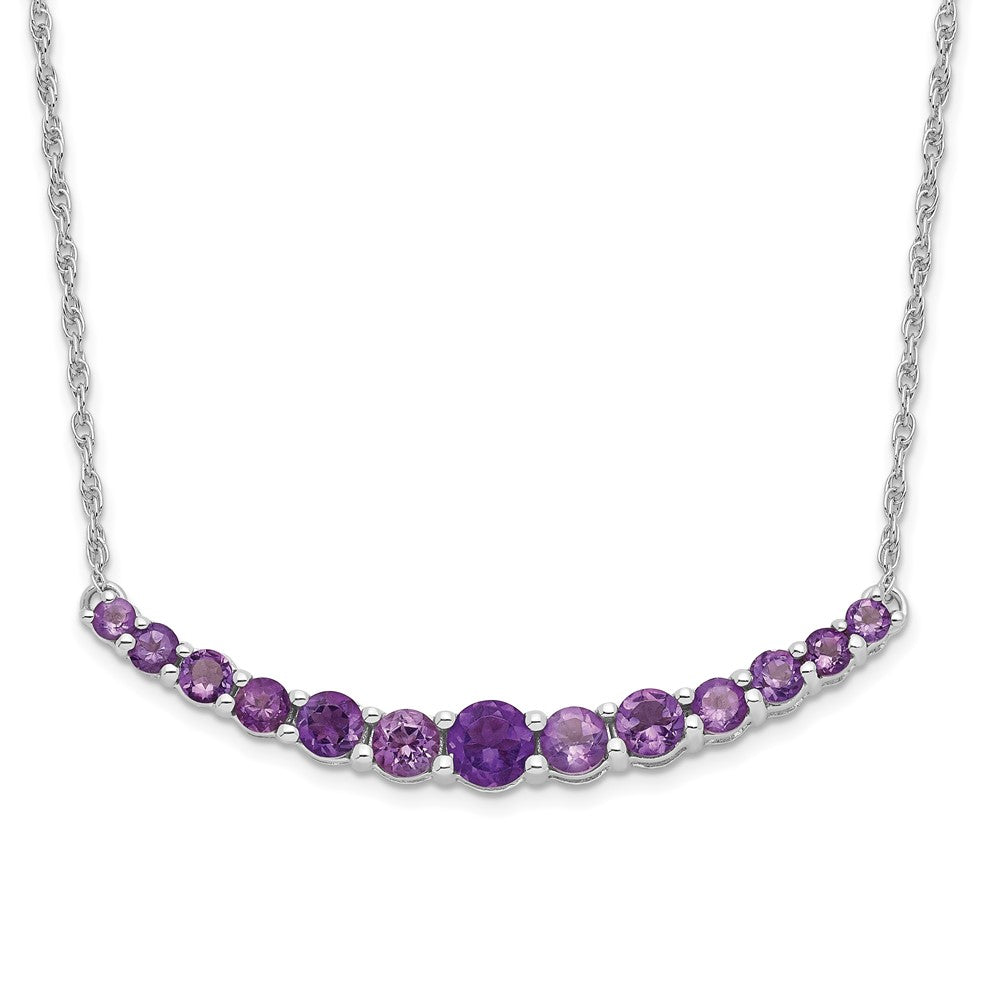 Sterling Silver Amethyst Pendant Necklace 18"