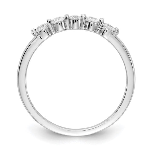 14k White Gold 5-stone Round Diamond Anniversary Ring 1/4 Ct, Clarity- VS, Color- G