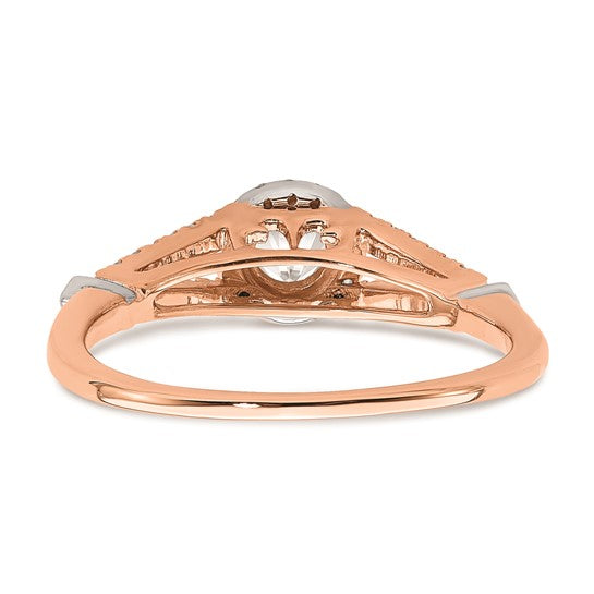 10k Rose Gold Halo 1/3 Ct Diamond Engagement Ring