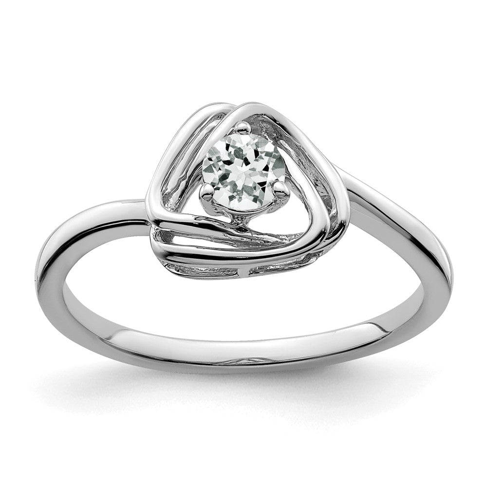 14k Gold Solitaire Gemstone Triangle Ring