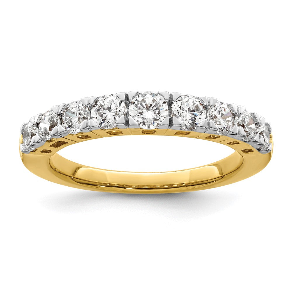 14k Yellow Gold 1 carat Lab Grown Diamond Nine Stone Fashion Band Ring Size 7