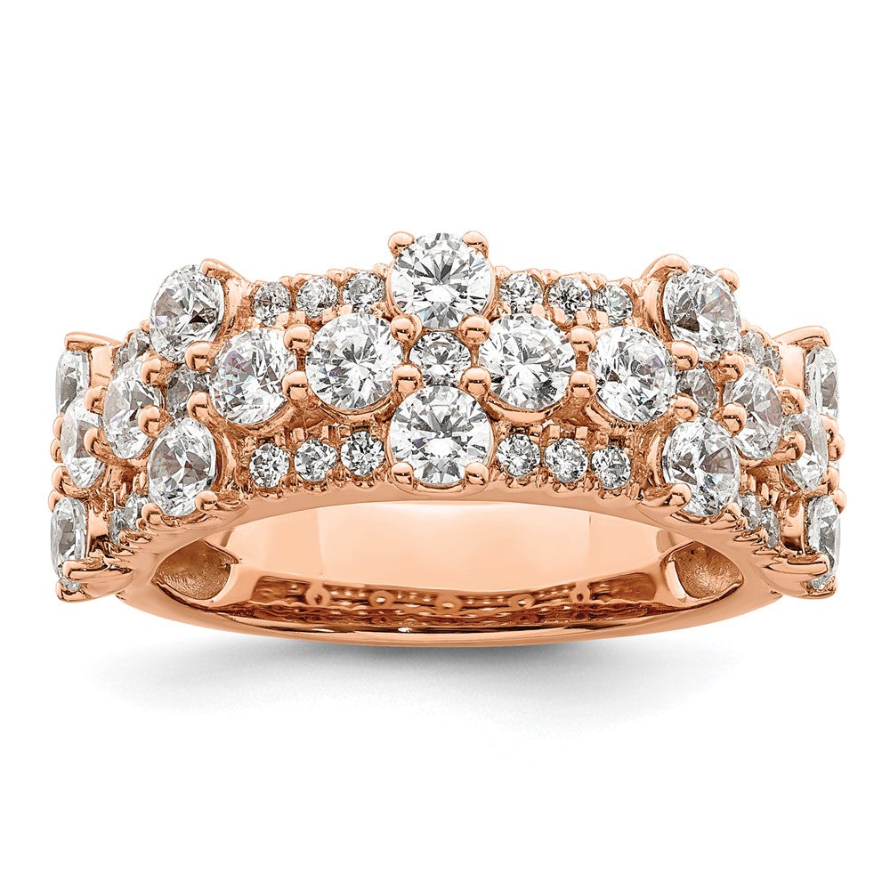 14k Rose Gold 2 1/2 carat Lab Gronw Diamond Fashion Ring Size 7