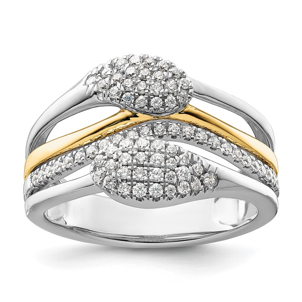 14k Two-Tone 3/8 carat Lab Grown Diamond Fashion Ring Size 7