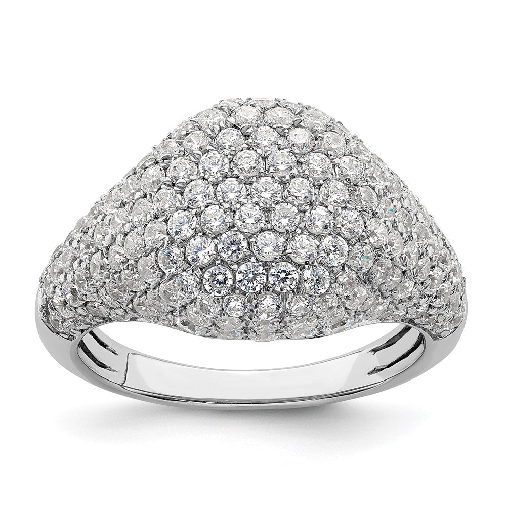 14k White Gold 2 3/8 carat Lab Grown Diamond Cluster Fashion Ring Size 7