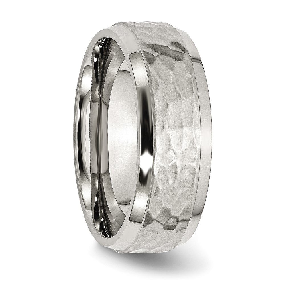 Sterling Silver Stackable Expressions Black Plated Hammered Ring