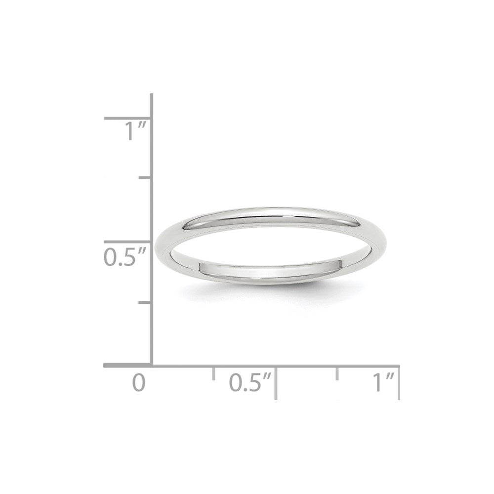 14k White Gold 2mm Standard Weight Comfort Fit Wedding Band Ring