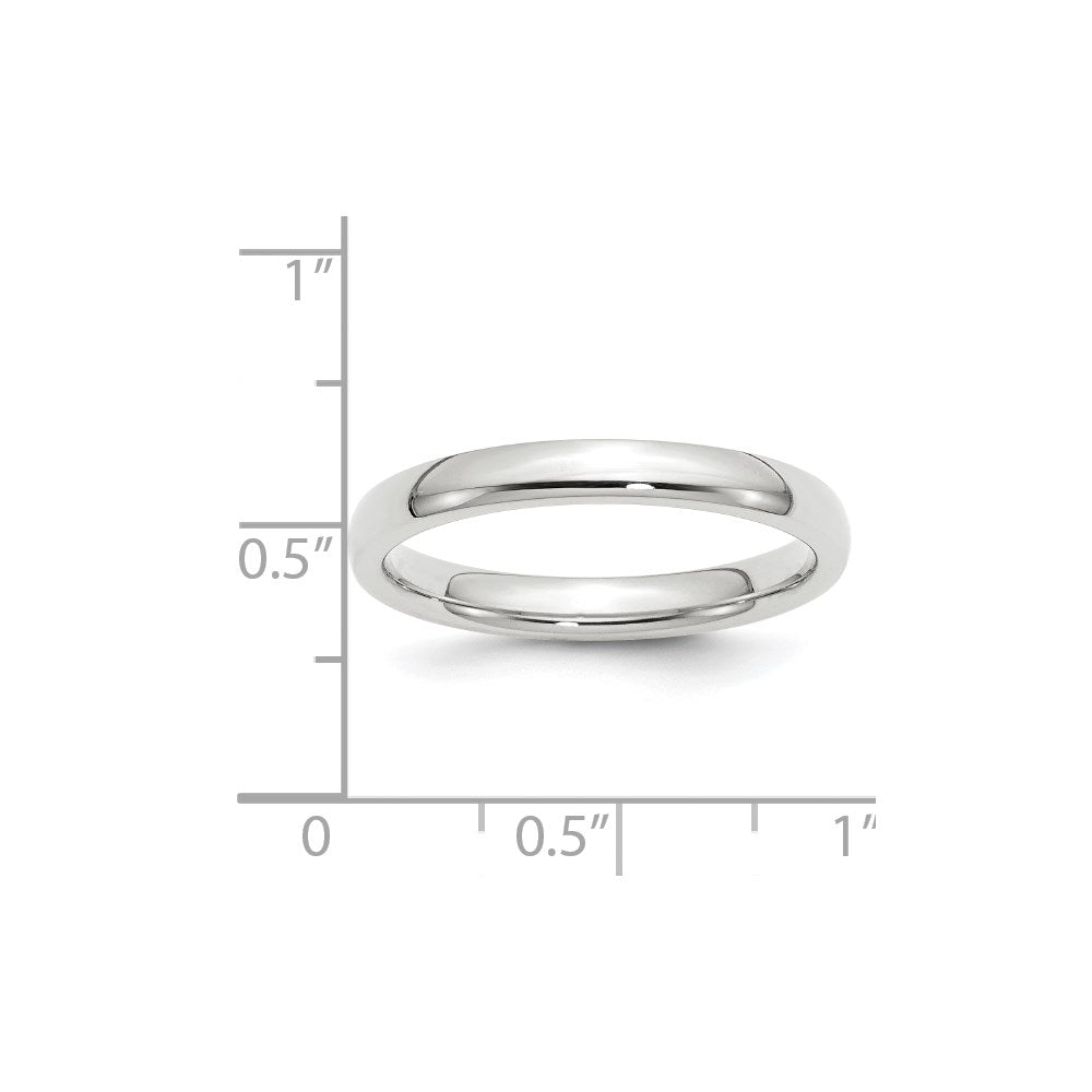 14k White Gold 3mm Standard Weight Comfort Fit Wedding Band Ring