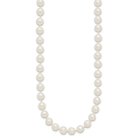 10k Yellow Gold 6-7mm White Near-Round Freshwater Cultured Pearl Necklace