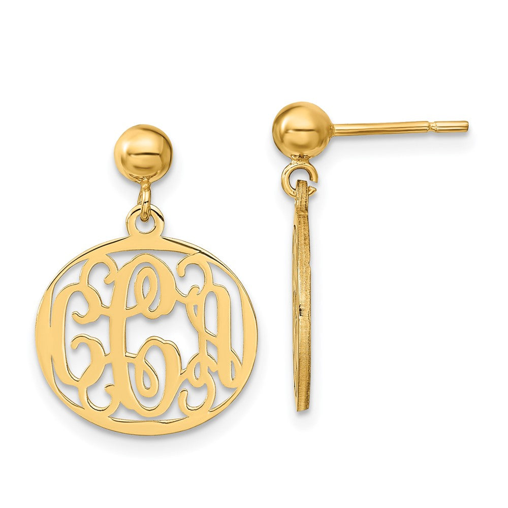 Brass Gold-platedMonogram Earrings