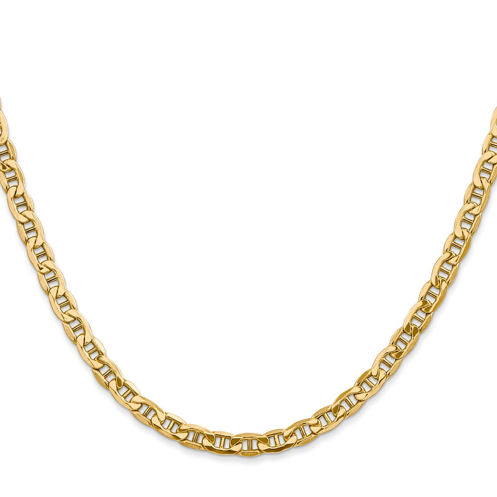 10k Yellow Gold 4mm Semi-Solid Anchor Chain Necklace