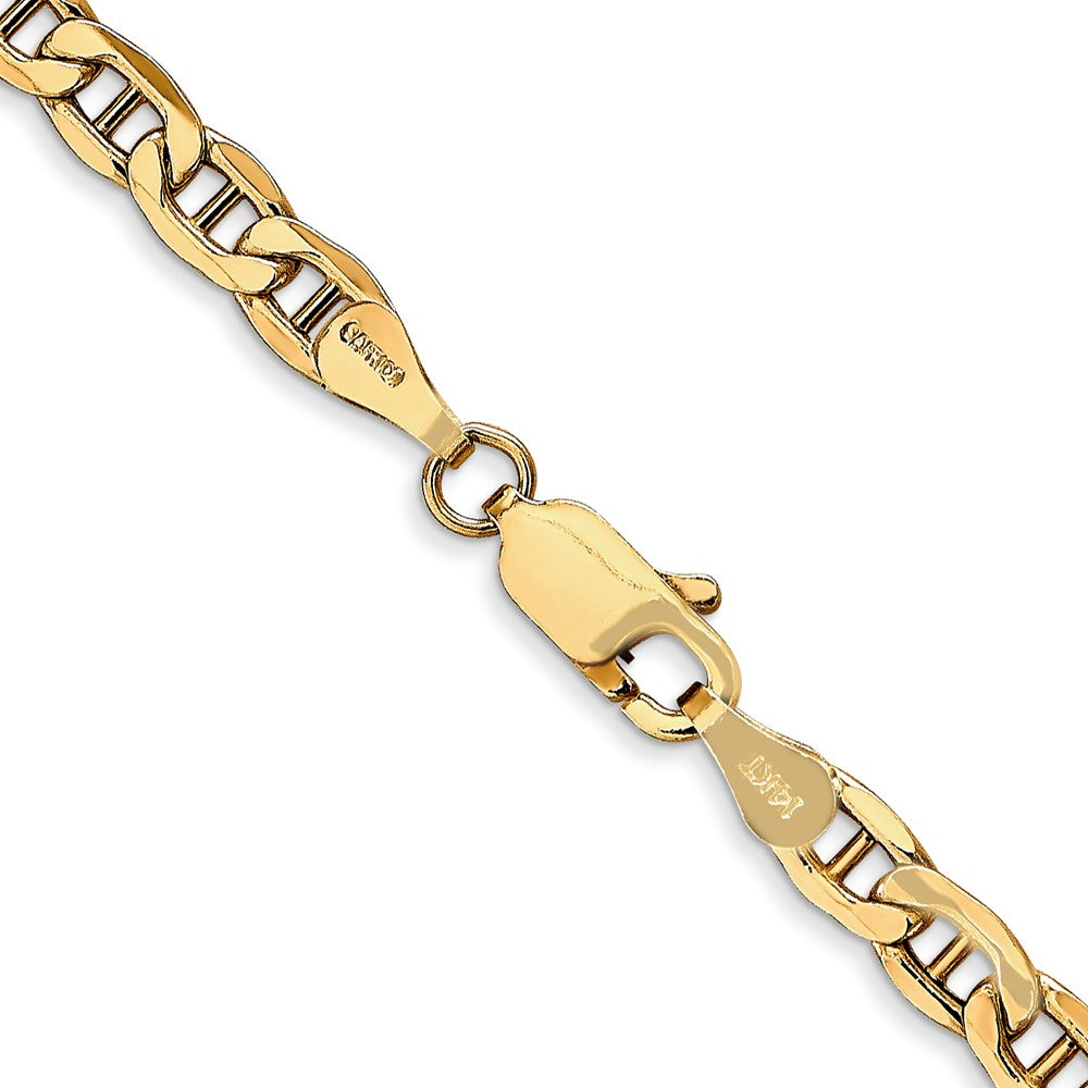 10k Yellow Gold 4mm Semi-Solid Anchor Chain Necklace