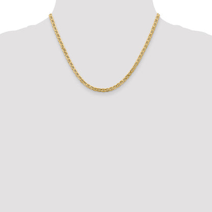 10k Yellow Gold 4mm Semi-Solid Anchor Chain Necklace