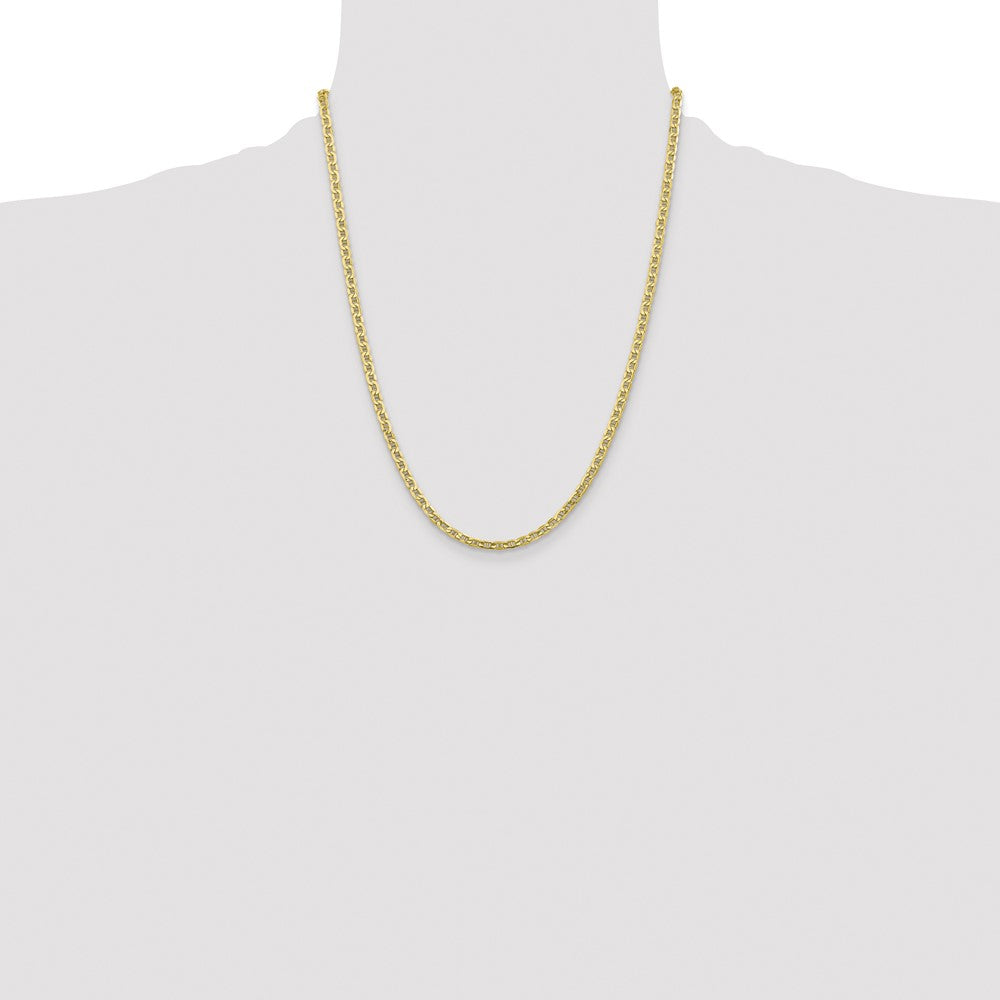 10k Yellow Gold 4mm Semi-Solid Anchor Chain Necklace