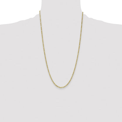 10k Yellow Gold 2.5mm Semi-Solid Figaro Chain Necklace