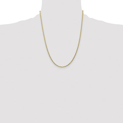 10k Yellow Gold 2.5mm Semi-Solid Curb Link Chain Necklace