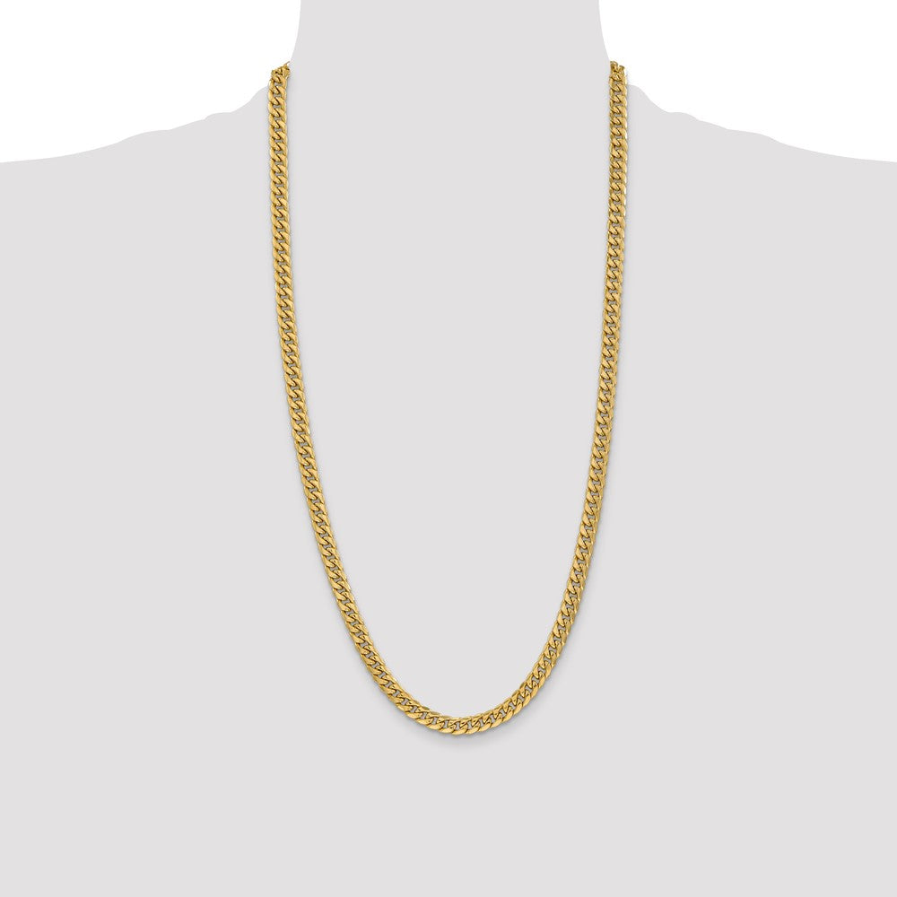 10k Yellow Gold 6mm Semi-Solid Miami Cuban Chain Necklace