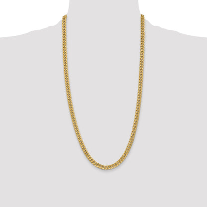 10k Yellow Gold 6mm Semi-Solid Miami Cuban Chain Necklace