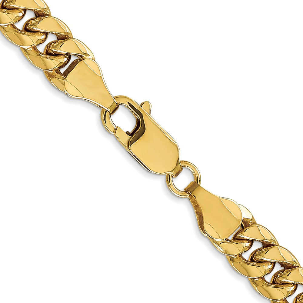 10k Yellow Gold 6.75mm Semi-Solid Miami Cuban Chain Necklace