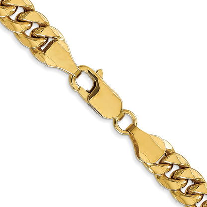 10k Yellow Gold 6.75mm Semi-Solid Miami Cuban Chain Necklace