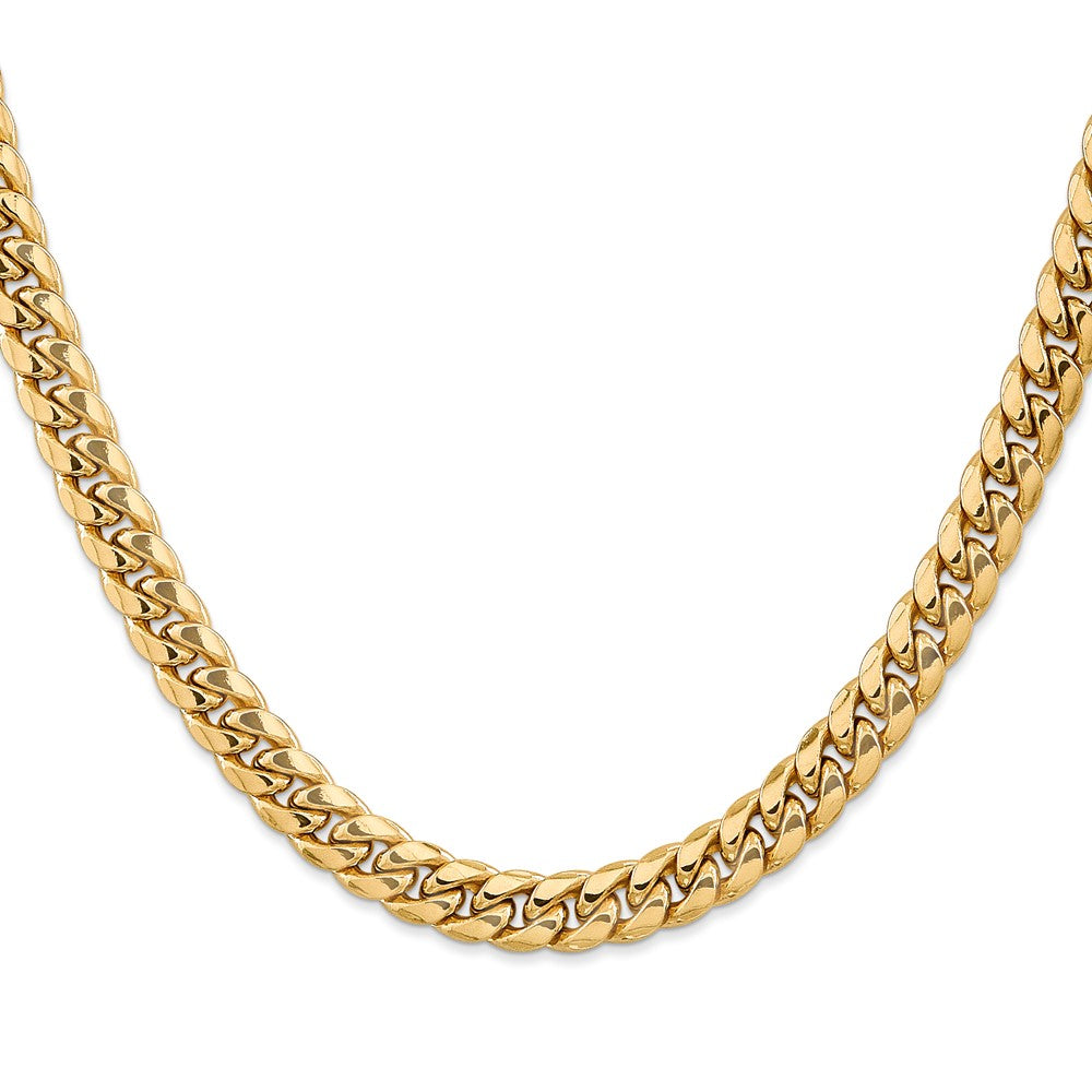 10k Yellow Gold 7.3mm Semi-Solid Miami Cuban Chain Necklace