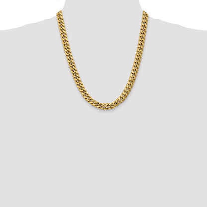 10k Yellow Gold 9.3mm Semi-Solid Miami Cuban Chain Necklace