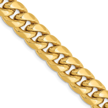 10k Yellow Gold 9.3mm Semi-Solid Miami Cuban Chain Necklace