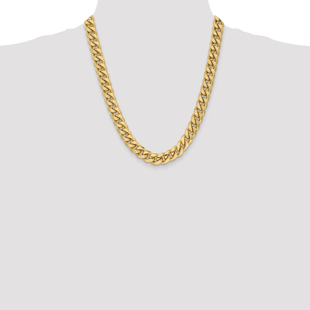 10k Yellow Gold 11mm Semi-Solid Miami Cuban Chain Necklace