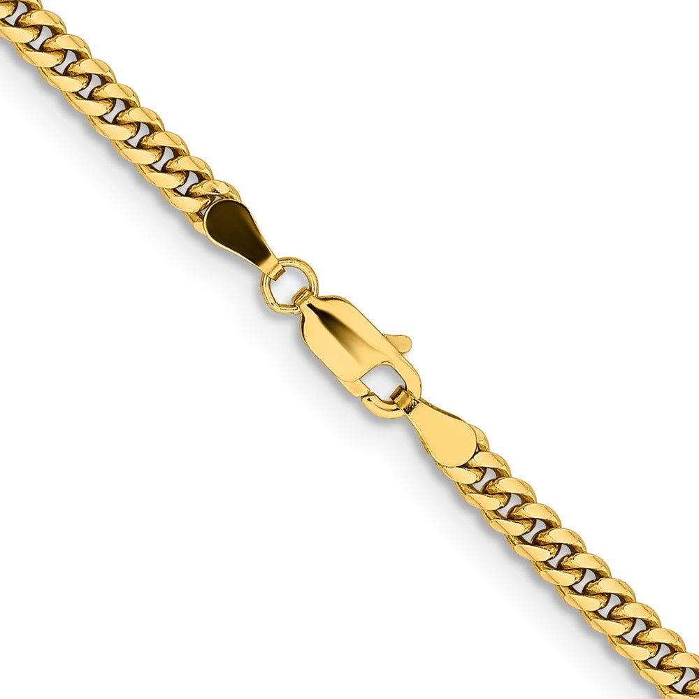 10k Yellow Gold 3.5mm Solid Miami Cuban Chain Necklace