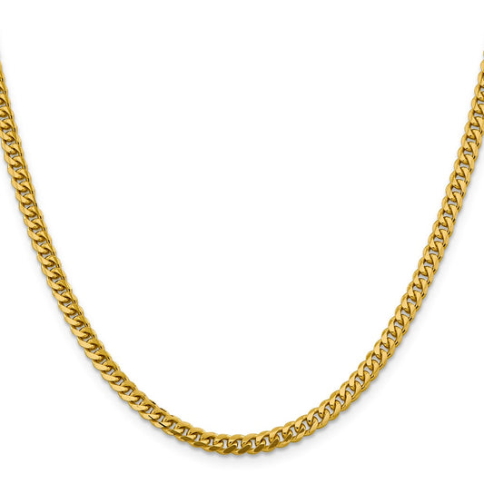 10k Yellow Gold 4.25mm Solid Miami Cuban Chain Necklace