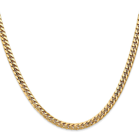 10k Yellow Gold 4.3mm Solid Miami Cuban Chain Necklace