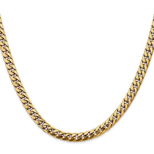 10k Yellow Gold 5mm Solid Miami Cuban Chain Necklace