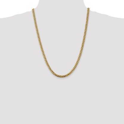 10k Yellow Gold 5mm Solid Miami Cuban Chain Necklace
